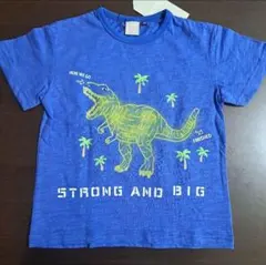 【新品】DILASH 恐竜 ティラノサウルス 刺繍ブルー 半袖 Tシャツ 120のサムネイル