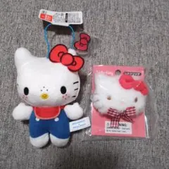 モンチッチ×ハローキティ おそろいアクリルチャーム付きマスコット ヘアクリップ
