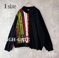 良品✨HIGH-GATE ドッキングニット メンズ 秋冬 ビッグシルエット
