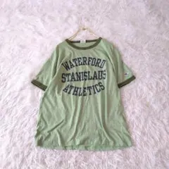 チャンピオンChampion ビッグロゴ半袖 Tシャツ Mグリーン