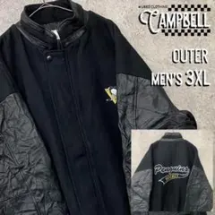 【希少☆90s】NHLペンギンズ 両面刺繍スタジャン メンズ3XLのサムネイル