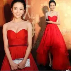 前短後長、トレーンウェディングドレス、2色