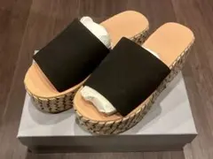 SNIDEL ジュートプラットフォームサンダル BLK Lサイズのサムネイル