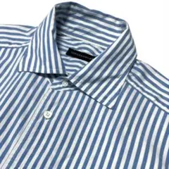 古着/M TOMORROWLAND 半袖 ストライプ シャツ ブルー