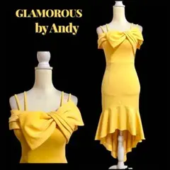 【GLAMOROUS】by Andy オフショルリボンマーメイドキャバドレス