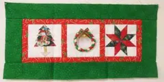 ハンドメイド パッチワークキルトトップ クリスマス