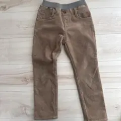 110 男の子　裏暖かい　ズボンベージュ コーデュロイ スリム