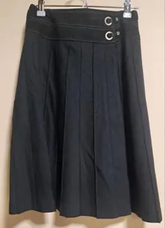 プリーツ 膝丈スカート