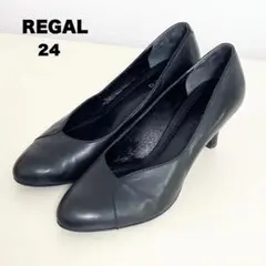 美品⭐︎リーガル パンプス アーモンドトゥ ブラック フォーマル 24cm