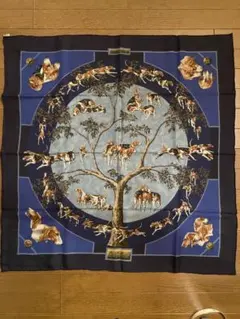 エルメス ヴィンテージ スカーフ柄 ポロシャツ ニット シルク カシミヤ M 中古・古着通販】HERMES (エルメス) HERMES スカーフ切替ニット