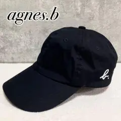 【美品】　 agnes.b アニエスベー　キャップ　帽子　刺繍ロゴ　ブラック　綿