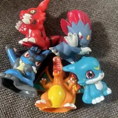 アニメ　デジモンアドベンチャー　ポケモン　指人形　5個セット