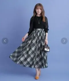 アプワイザーリッシェ フロッキーチェックフレアスカート2