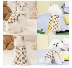 犬服 ベスト 背中開き 暖かい 柔らかい 可愛いペット服 犬猫 着脱簡単 Mのサムネイル