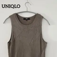 ユニクロ【L】ノースリーブロングワンピース シンプル カジュアル きれいめ