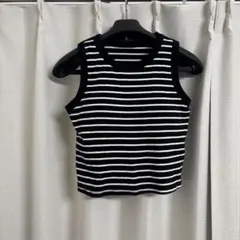 ボーダー柄 カップ付き タンクトップのサムネイル