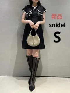 【新品】SNIDEL ラッフルボレロパイピングミニワンピース 黒 S