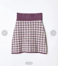 レディアゼル (REDYAZEL) のパープル系チェック柄ニットミニスカート新品