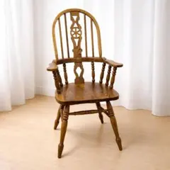 ルーマニア製 アンティーク木製ホイールバックチェア/ダイニングイス