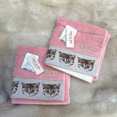 Paul & JOE 猫刺繍 ハンカチ 2枚