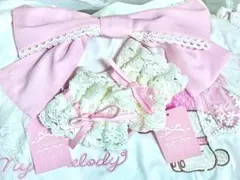 新品未使用タグ付き シャルミエール リボンカチューシャ お袖留めセット ピンクのサムネイル