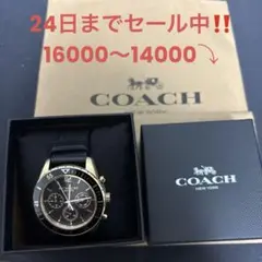 値下げ希望の方は気軽に⭕️COACH メンズ 腕時計 ブラック ゴールド