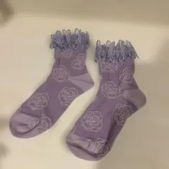 新品♡今期購入♡アナスイミニ♡ 花レースつきバラ柄クルーソックス
