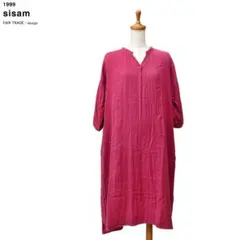 【sisam】7分袖ワンピース/無地/シンプル/ガーゼ生地★シサムのサムネイル