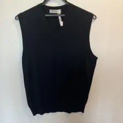 Ermenegildo Zegna 黒 Vネックベスト ゼニア　46