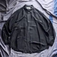 90s "BOBBIO" tuck design wide silk shirtのサムネイル