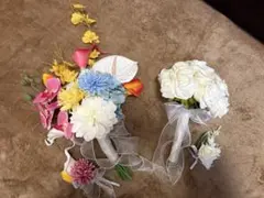 多色造花ウェディングブーケ