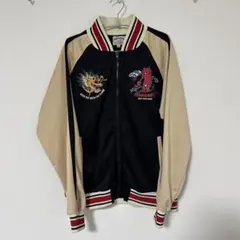 TEDMAN'S スカジャン風トラックジャケット XL ブラック ベージュ