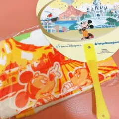 ディズニー ミッキーとミニーのうちわとフェイスタオル