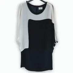 ダイアグラム バイカラー ケープシルクワンピ ビジュー グレースコンチネンタル