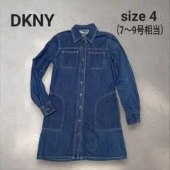 DKNY ジーンズ　デニム 長袖　シャツワンピース 　S〜М　ロング　レディース