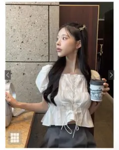 2Wayレースアップコットンブラウス♡