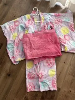 花柄 浴衣セット　セパレートタイプ120cm