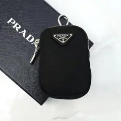 希少 極美品 PRADA プラダ ミニポーチ Re-Nylon 三角ロゴ 黒