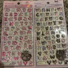 【正規品】サンリオmojiクロミ&マイメロボンボンドロップシール　2セット