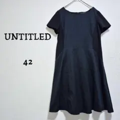 アンタイトル　ひざ丈半袖ワンピース　ブラック　Aライン　フレアスカート　2L