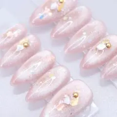 ネイルチップ1650フレンチガーリー量産型チークネイル シュガー