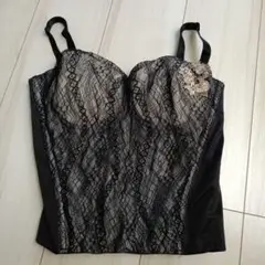 MARUKOレース刺繍コルセットボディスーツE72