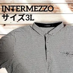 INTERMEZZO 幾何学模様 ポロシャツ　3L