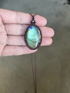 ラブラドライト　マクラメアクセサリー