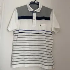 LACOSTE ラコステ★半袖ポロシャツ ボーダー 刺繍 M
