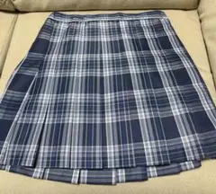 WEGO ネイビー チェック柄 プリーツスカート