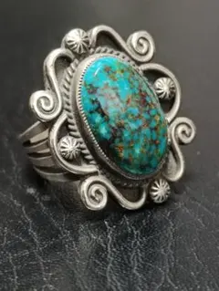 ターコイズ シルバー リング C.MTZ カルビンマルチネス No.8 24号 ターコイズ シルバー リング C.MTZ カルビンマルチネス No.8 24