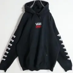 VANS バンズ パーカー プルオーバー 刺繍 M 黒 ブラック