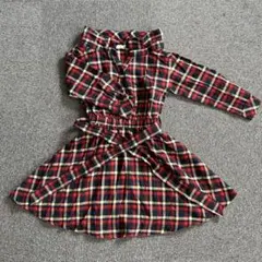 CECIL McBEE レディース チェックワンピース ネイビー×レッド