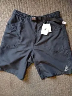 ★美品★KANGOL ブラックショートパンツ ウエスト調整ベルト付 水陸両用 М